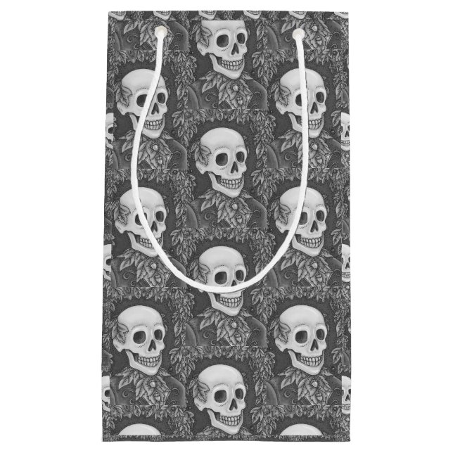 SKELETON GOTHIC GENTLEMAN SKULL HALLOWEEN GIFT BAG (Front)