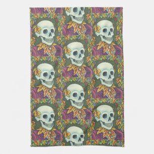 SKELETON, GOTHIC GENTLEMAN SKULL KITCHEN TOWEL