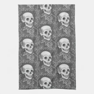 SKELETON, GOTHIC GENTLEMAN SKULL KITCHEN TOWEL