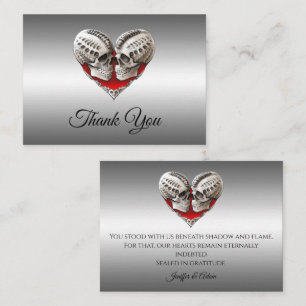 Skeleton Gothic Halloween wedding thank you Card