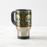 SKELETON, GOTHIC SKULL, SKELLY TRAVEL COMMUTER MUG