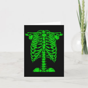 Skeleton Green Rib Cage Bone Costume Halloween Gra Card