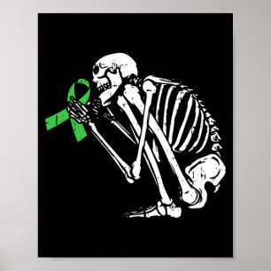 Skeleton Green Ribbon Mental Health Awareness Poster