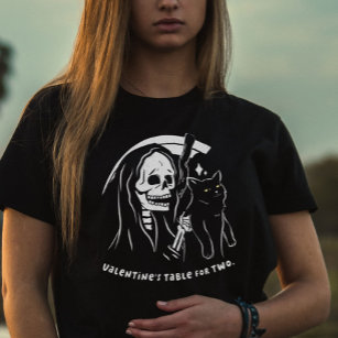Skeleton Grim Reaper Holding Cat Funny Cat Lover T-Shirt