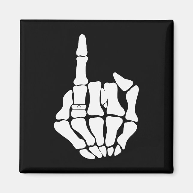 Skeleton Groom Wedding Just Married Spooky Gothic  Magnet (Front)