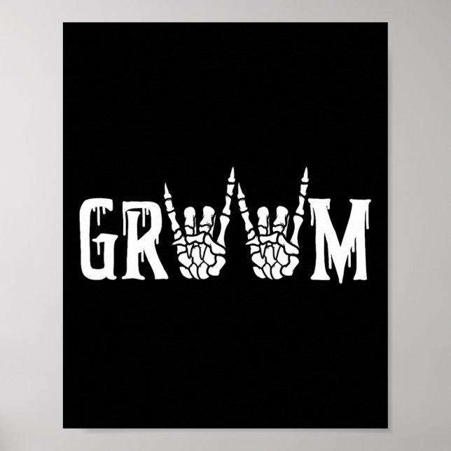 Skeleton Groom Wedding Just Married Spooky Hallowe Poster (Front)