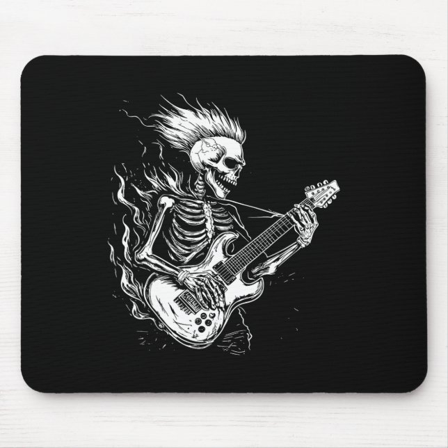 Skeleton Guitar Heavy Metal  Mouse Pad (Front)