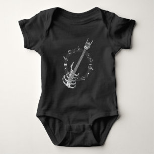 Skeleton Guitar Lover Rock Music Fan Baby Bodysuit