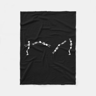 Skeleton Gymnast - Halloween Tumbling Backflip Fleece Blanket