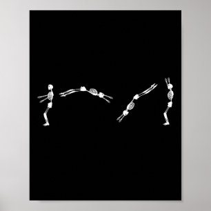 Skeleton Gymnast - Halloween Tumbling Backflip Poster