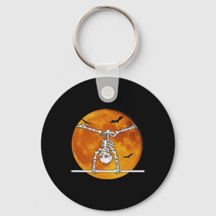 Skeleton Gymnastics Halloween Horizontal R Keychain