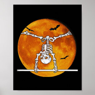 Skeleton Gymnastics Halloween Horizontal R  Poster