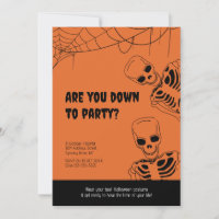 Skeleton Halloween Adult Party Invitation