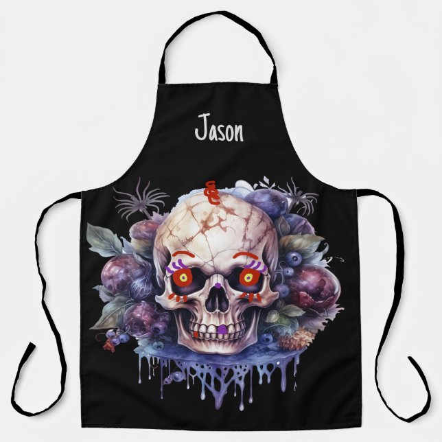 Skeleton Halloween Apron (Front)