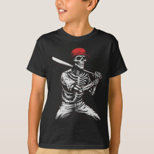 Skeleton Halloween Baseball Player 1  T-Shirt