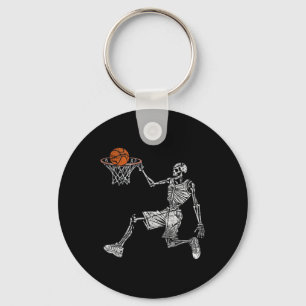 Skeleton Halloween Basketball Player Basketballer Keychain