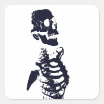 SKELETON HALLOWEEN CARRÉ STICKERS
