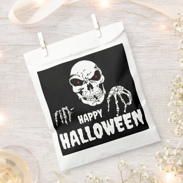 Skeleton Halloween Favour Bag (Clipped)