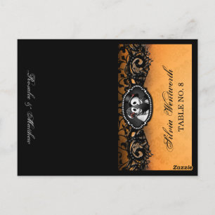 Skeleton Halloween FOLDING Nom de la carte de lieu