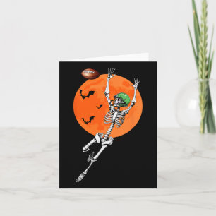 Skeleton Halloween Football Player  Card
