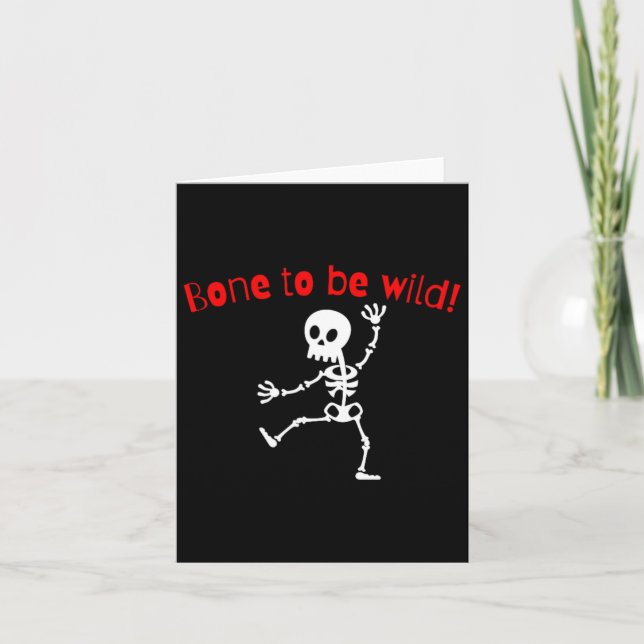 Skeleton Halloween Funny Bone Wild  Card (Front)