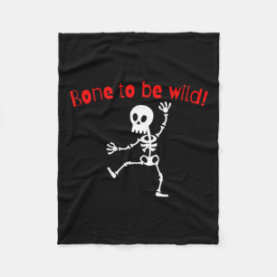 Skeleton Halloween Funny Bone Wild Fleece Blanket
