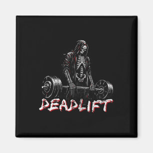 Skeleton Halloween Gym Jokes Weightlifting Workout Magnet