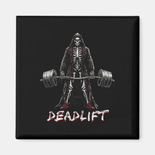 Skeleton Halloween Gym Jokes Weightlifting Workout Magnet