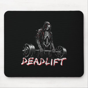 Skeleton Halloween Gym Jokes Weightlifting Workout Mouse Pad