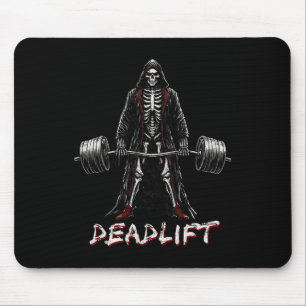 Skeleton Halloween Gym Jokes Weightlifting Workout Mouse Pad
