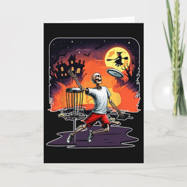 Skeleton Halloween Horror Costume Disc Golf Player Card (Front)