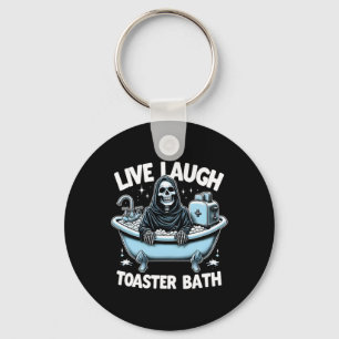 Skeleton Halloween Live Laugh Toaster Bath Design  Keychain