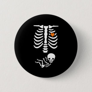 Skeleton Halloween Maternity Funny Pregnancy 2025  2 Inch Round Button