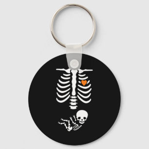 Skeleton Halloween Maternity Funny Pregnancy 2025  Keychain