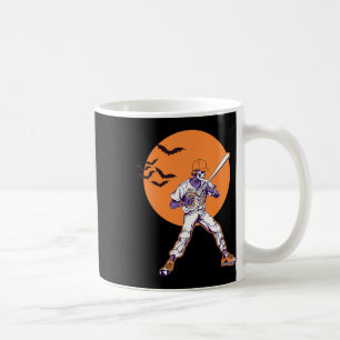 Skeleton Halloween Men Boys Baseball Halloween Coffee Mug