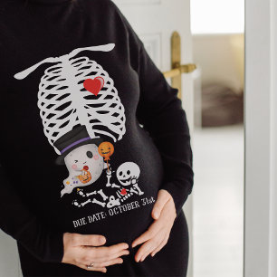 Skeleton Halloween New Mom Pregnancy Announcement Sweatshirt