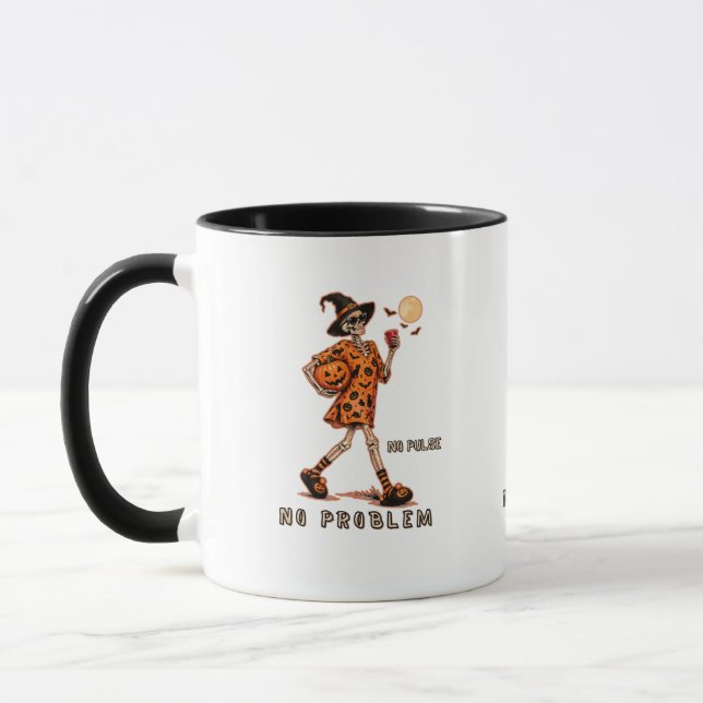 Skeleton Halloween  - No Pulse No Problem Mug (Left)