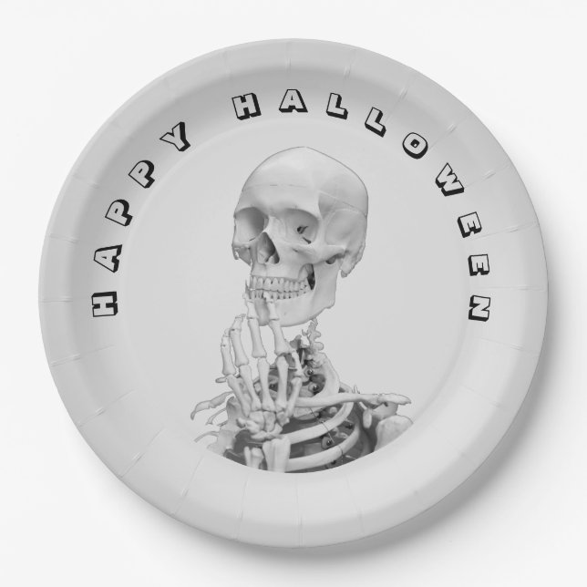 Skeleton Halloween Paper Plate (Front)