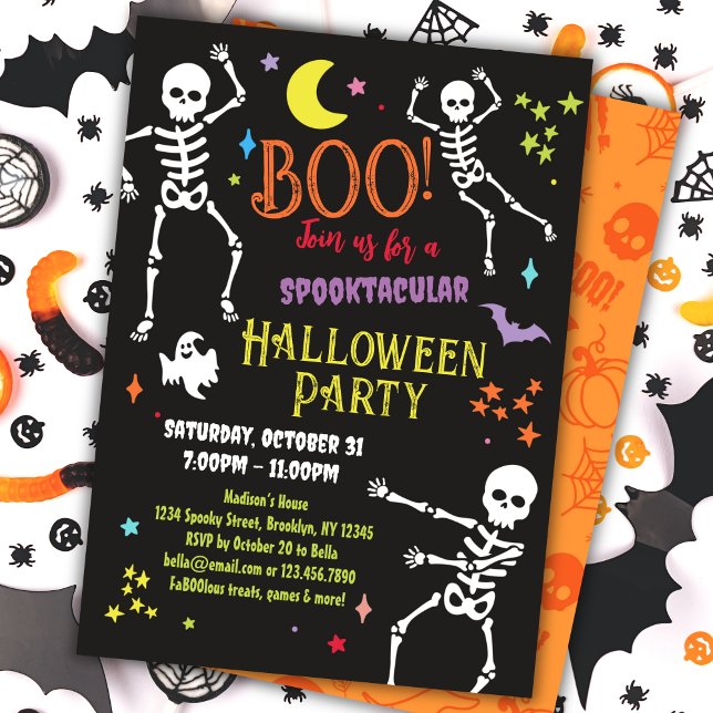 Skeleton Halloween Party Invitation (Creator Uploaded)