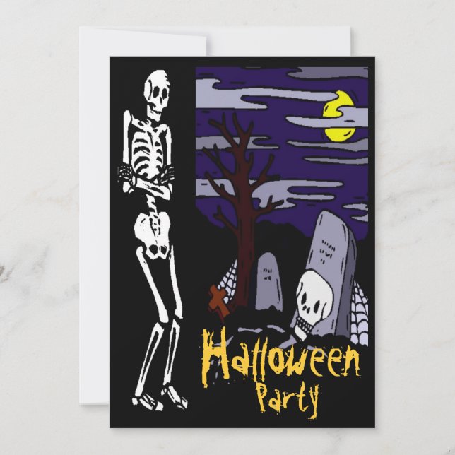Skeleton Halloween Party Invitation (Front)