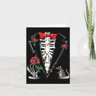 Skeleton Halloween Shirt Funny Tuxedo Shirt With Card