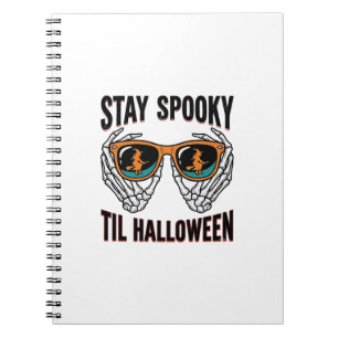 Skeleton Halloween Shirt with Witch Shades Vintage Notebook