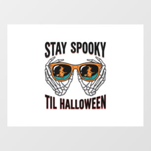 Skeleton Halloween Shirt with Witch Shades Vintage Window Cling