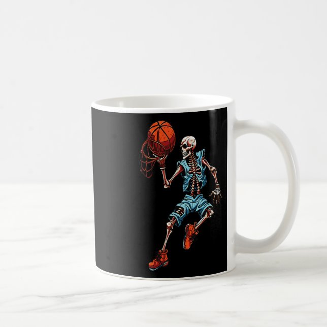 Skeleton Halloween Spooky Dunking Skull Costume  Coffee Mug (Right)
