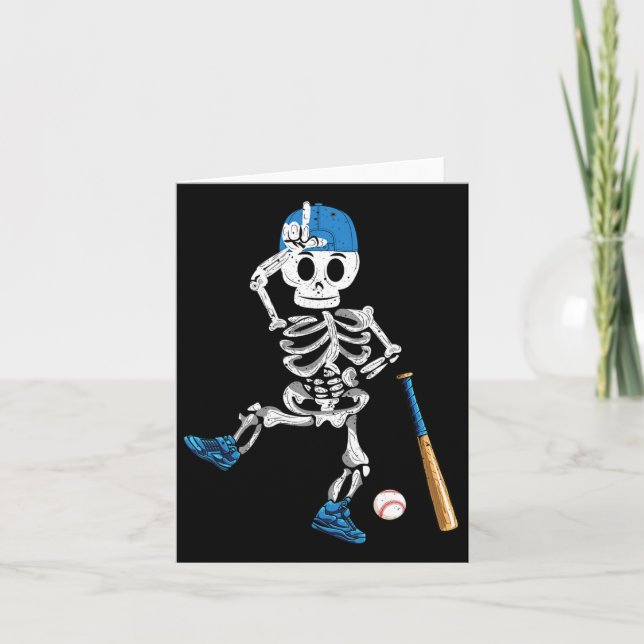 Skeleton Halloween Vintage Baseball Playing  Card (Front)