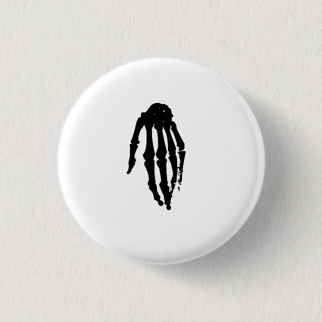 Skeleton Hand 1 Inch Round Button (Front)