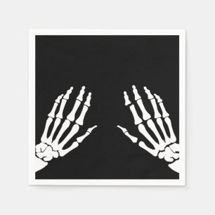 Skeleton hand bones napkin