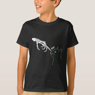 Skeleton Hand Boop On A Cat's Nose Funny Halloween T-Shirt