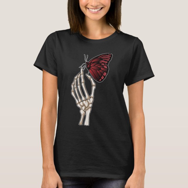 Skeleton Hand Butterfly T-Shirt (Front)