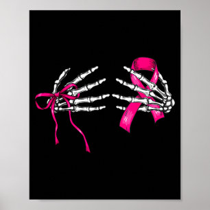 Skeleton Hand Check Your S Funny Survivor Breast C Poster